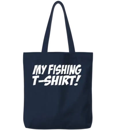 Funny Fishing Tote Bags - Navy