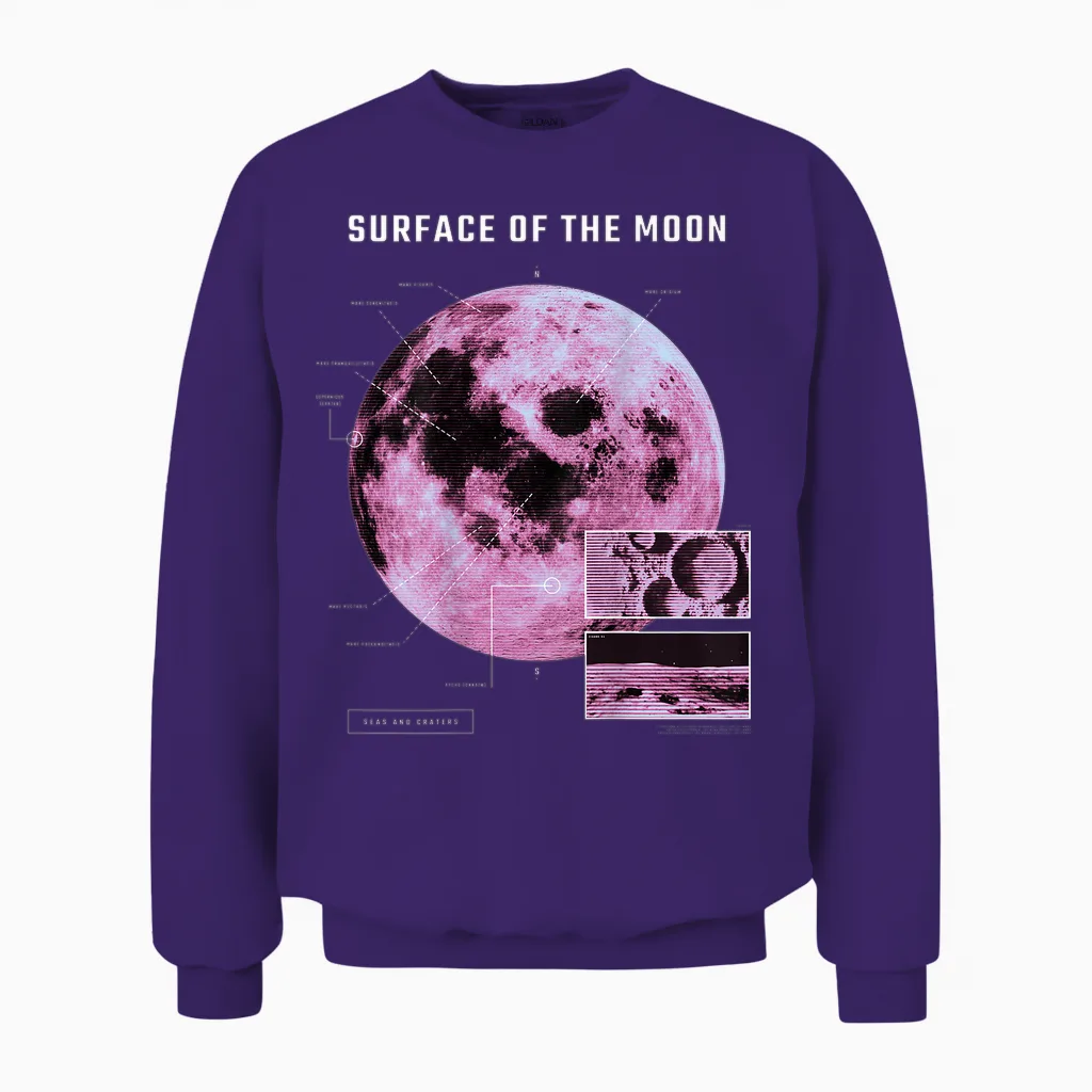 Backprint: Universe Festival Auf Vaporwave Mond Unisex Sweatshirt in Purple