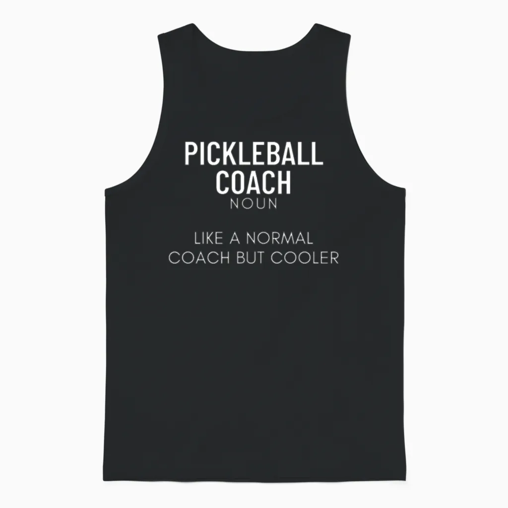 Pickleball Coach Definition Funny Pickleball Unisex Tank Top in Black