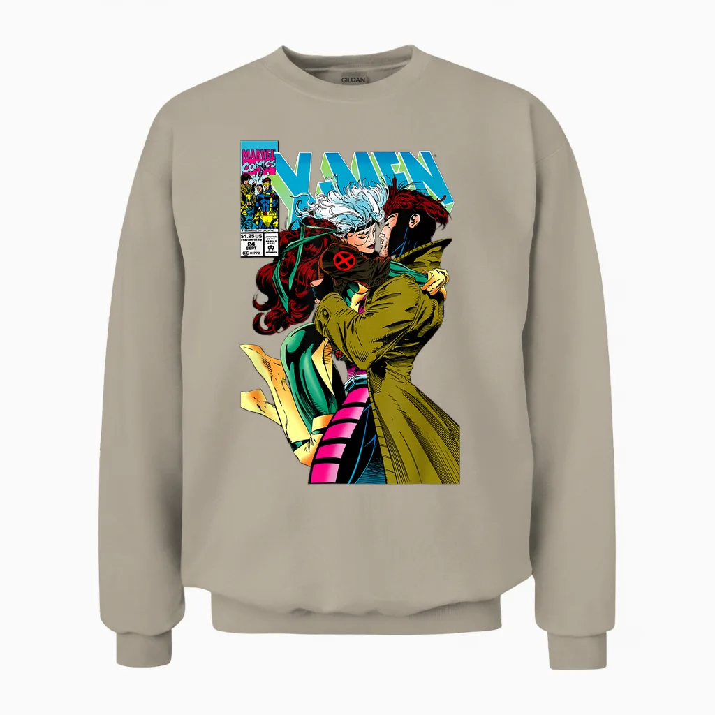 Marvel X-Men Gambit & Rogue Beautiful Couple Cover Unisex Sweatshirt in Sand