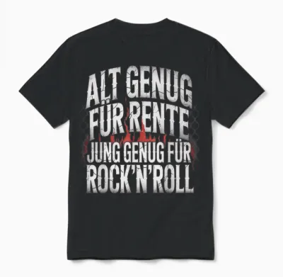 Rentner Ruhestand Rock N Roll Unisex T-Shirt - Black