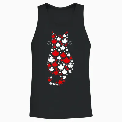 Chat Fête Du Canada Drapeau Canadien Drôle Canada Unisex Tank Top - Black