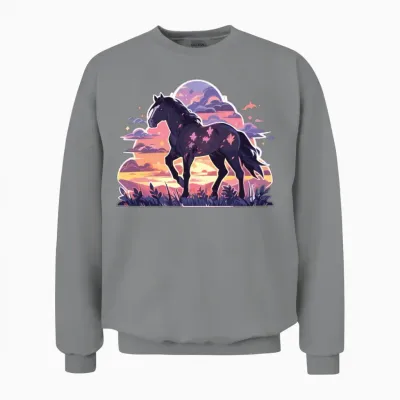 Horse Horses Ross Gaul Riding Horse Head Rider Unisex Sweatshirt - Sport Grey