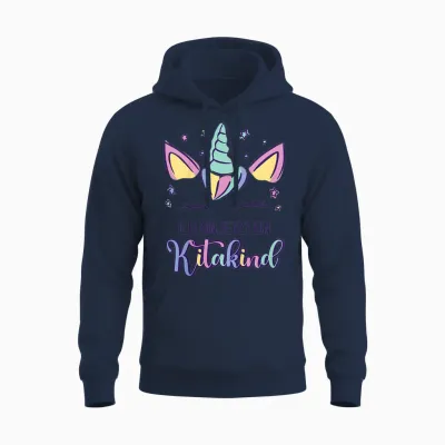 Kinder Kindergarten Ich Komme Einhorn Ich Bin Jetzt Ein Kita Kind Unisex Hoodie - Navy