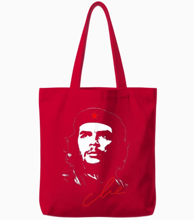 Che Guevara Rebel Cuban Jersey T-Shirt Guerrilla Revolution Tote Bags in Red