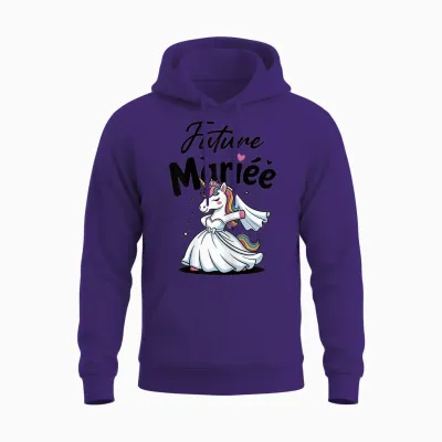 Future Bride Evjf Humor Team Wedding Bride Unicorn Woman Unisex Hoodie - Purple