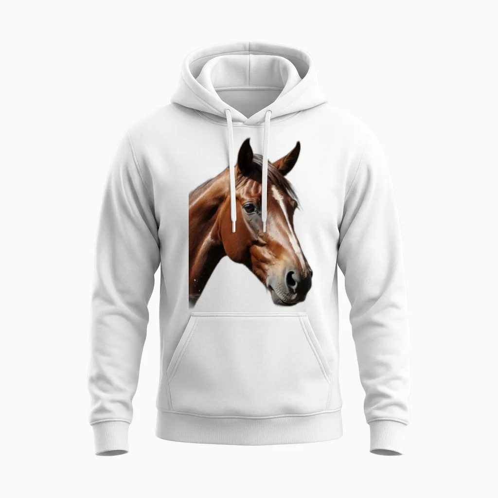 Horse Rise - Lovers Unisex Hoodie in White