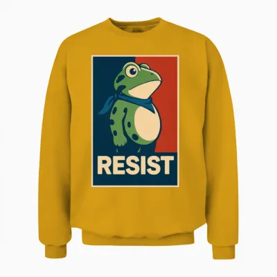 Portland Frog Protest I Stand with Frog Unisex Sweatshirt - Gold