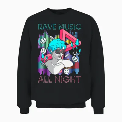 Techno House Music Music Dubstep Unisex Sweatshirt - Black