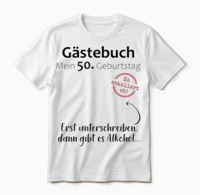 50. Geburtstag Mann Frau 50 Jahre Deko 1976 Lustig Gechenk Unisex T-Shirt - White