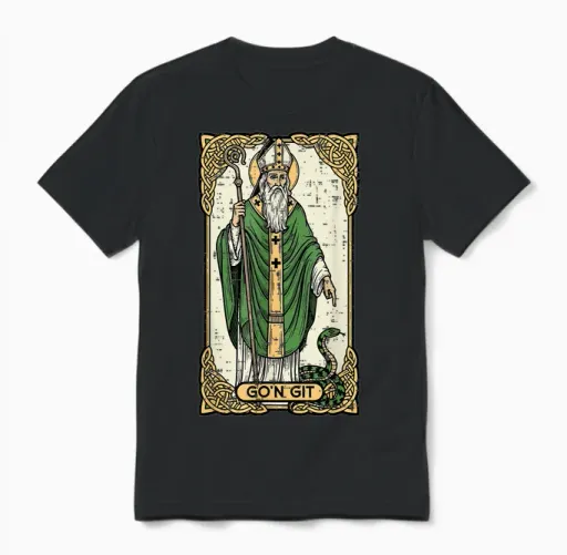 St Patrick Snake Gon Git Card Saint Pattys Men Women Unisex T-Shirt - Black