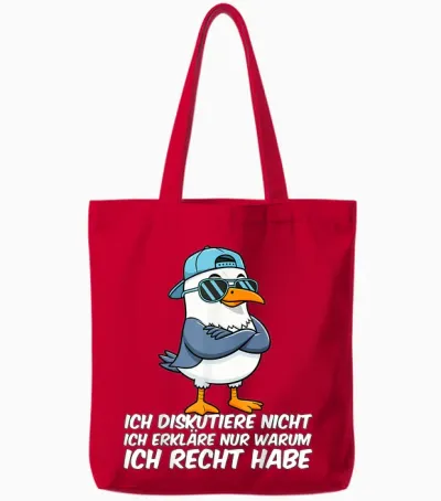 Funny Sprüch Lustige Tshirts Männer Damen Herren Möwe Tote Bags - Red