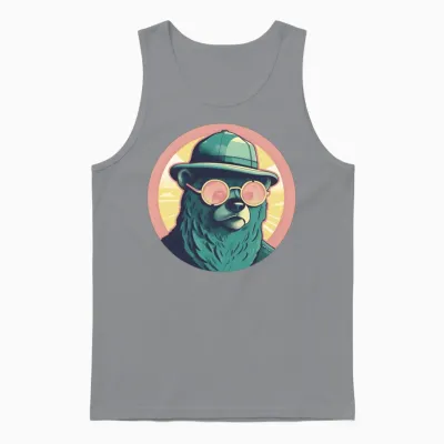 Bear Lovers Retro Style Unisex Tank Top - Sport Grey