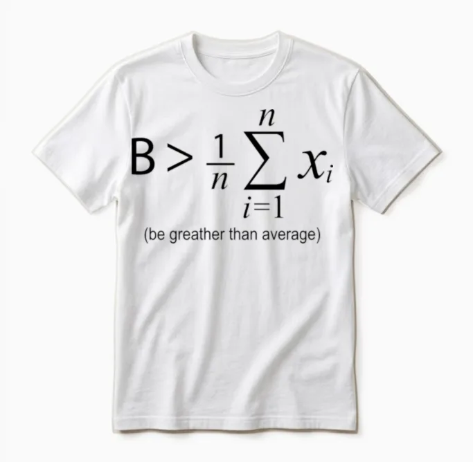 Be Greater Than Average Unisex T-Shirt in White