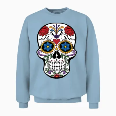 Sugar Skull Unisex Sweatshirt - Light Blue