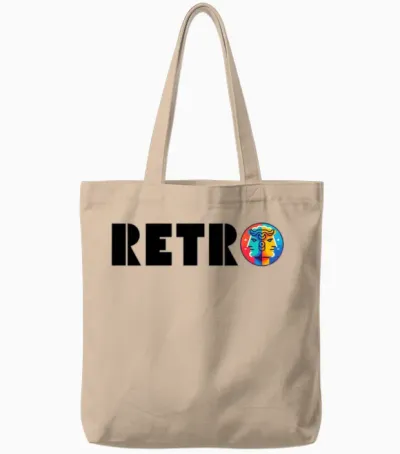 Retro Janus Tote Bags - Natural