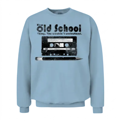 Old School Thing Cassette Retro 80s Unisex Sweatshirt - Light Blue