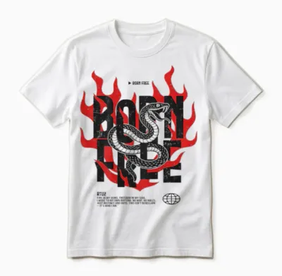 Backprint Streetwear Retro Mode Vintage Fashion Damen Herren Unisex T-Shirt - White