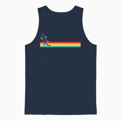 Lizard Retro Unisex Tank Top - Navy