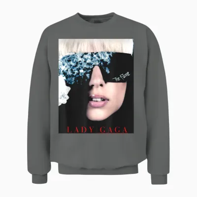 Lady Gaga Iconic Legend of Pop Music Portrait T-Shirt, Grey, S Unisex Sweatshirt - Graphite Heather
