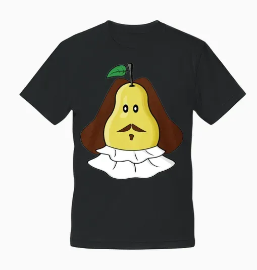 Funny William Shakespear Fruit Pun Unisex T-Shirt - Black
