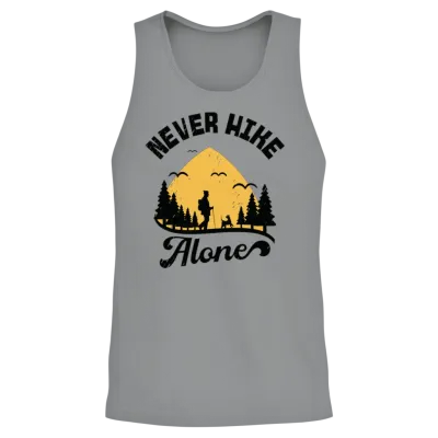 Never Hike Alone Mountain Dog Hiking Hiker Unisex Tank Top - Sport Grey