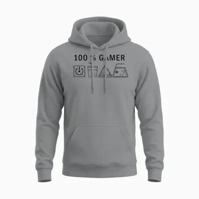 100 % Gamer for Only Gamer Fun Unisex Hoodie - Sport Grey
