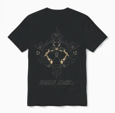 Portrait Sketched by Marvel Iron Man T-Shirt, Black, S Unisex T-Shirt - Black