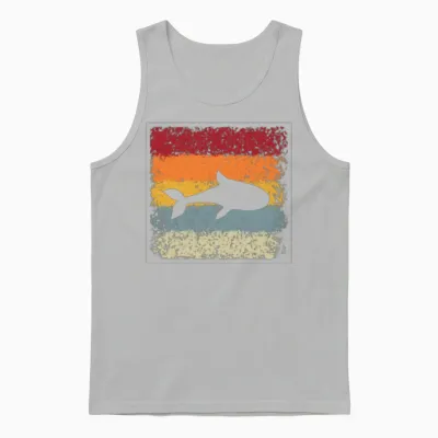 Fish Retro Unisex Tank Top - Ash