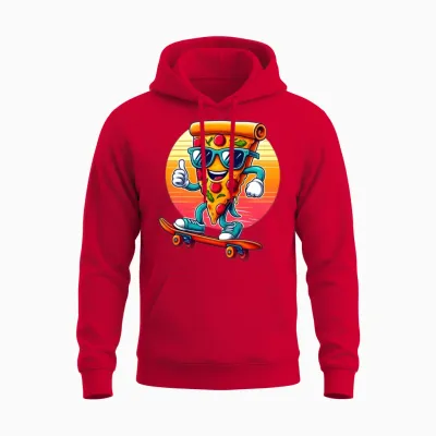 Funny Pizza Unisex Hoodie - Red