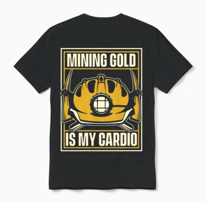 Gold Mining Unisex T-Shirt in Black