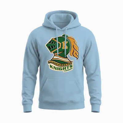 London Knights Ice Hockey Logo Unisex Hoodie - Light Blue
