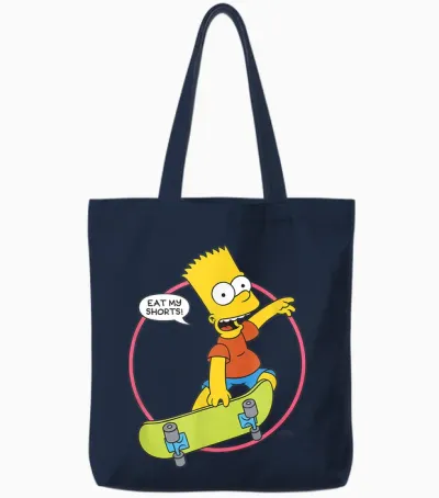 The Simpsons Bart Simpson Eat My Shorts Tote Bags - Navy