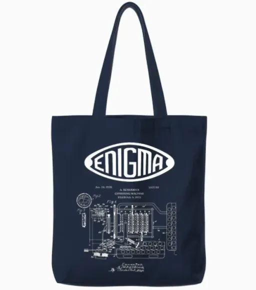 Enigma: the Invention of Enigma Tote Bags - Navy