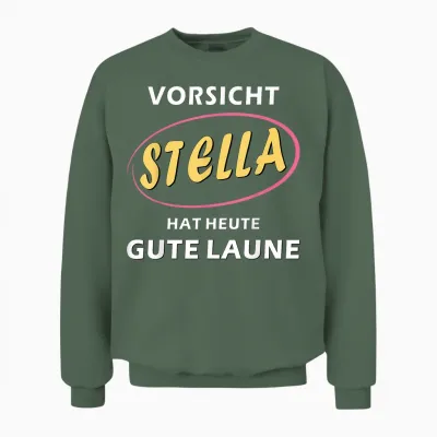 Stella First Name Girls Women Gift Ideas for Stella T-Shirt, Black Unisex Sweatshirt - Military Green