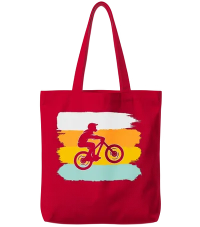 Mountainbike Retro Tote Bags - Red