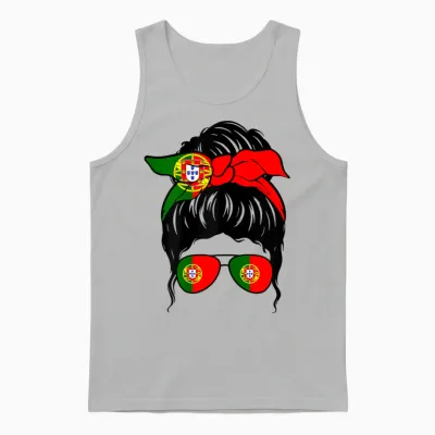 Portugiesisches Mädchen Portugal Portugiesische Flagge Portugiesische Frau Unisex Tank Top - Ash