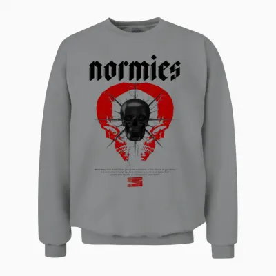 Normies Skull Modern Streetwear Unisex Sweatshirt - Sport Grey