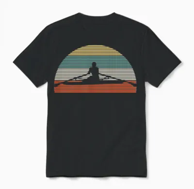Rowing Rower Vintage Unisex T-Shirt - Black