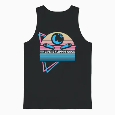 Pinball Machine Retro Unisex Tank Top - Black
