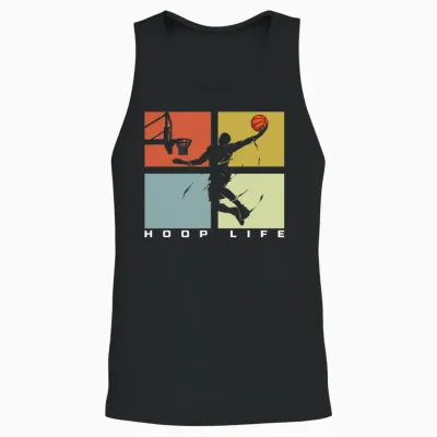 Basketball Basketball Player Retro Unisex Tank Top - Black