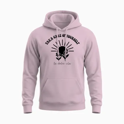 Shine Bright, Grow Free Taka Care of Yourself Unisex Hoodie - Light Pink
