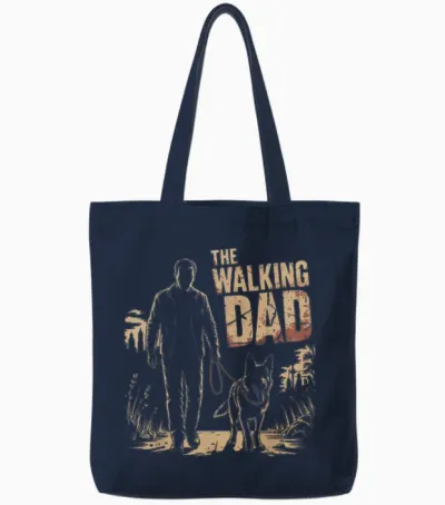 Herren the Walking Dad Für Vatertag Gassi Gehen Und Hunde Papa Tote Bags - Navy