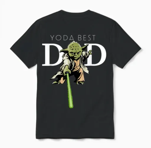 Star Wars Yoda Lightsaber Best Dad Father's Day Unisex T-Shirt in Black