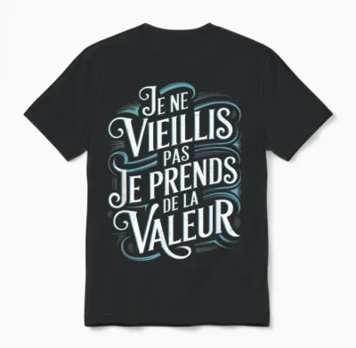 Je Ne Vieillis Pas Vieillis Je Valeur Funny Funny T-Shirt, Black, S Unisex T-Shirt - Black