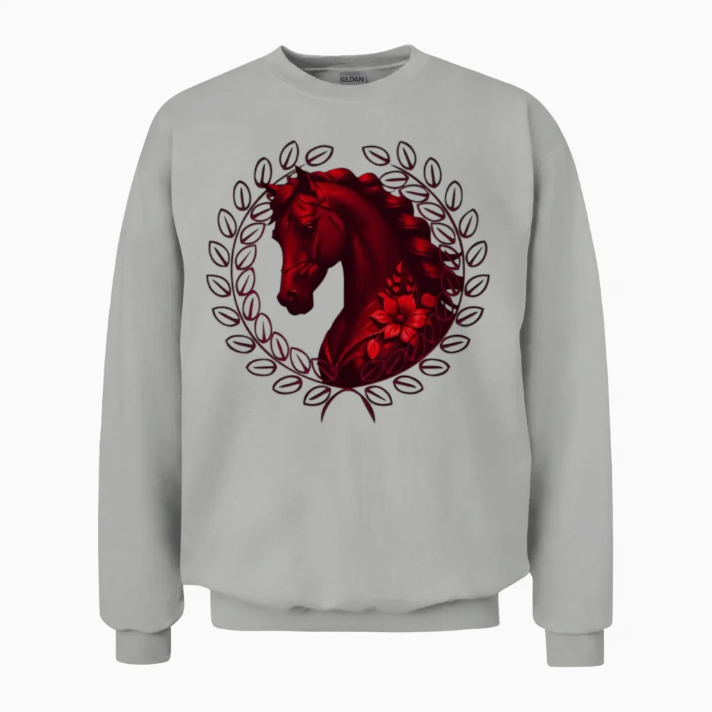 Vintage Horse Lovers Gift Unisex Sweatshirt in Ash