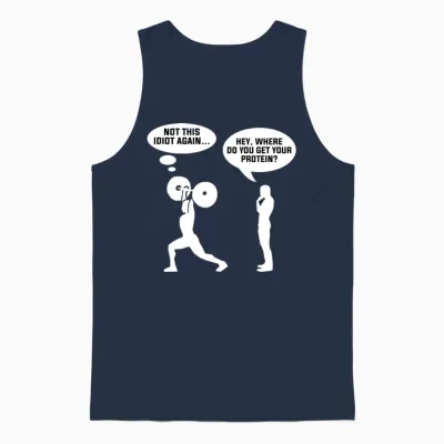 Funny Vegan Workout Unisex Tank Top - Navy