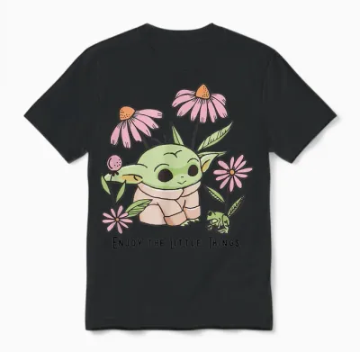 Star Wars: the Mandalorian Grogu Enjoy the Little Things Unisex T-Shirt - Black