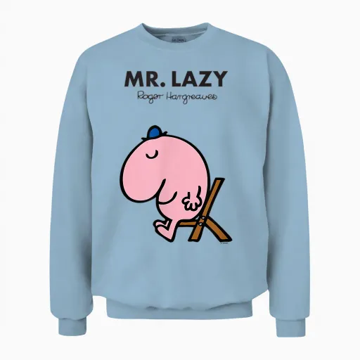 Mr. Men Mr. Lazy Unisex Sweatshirt in Light Blue