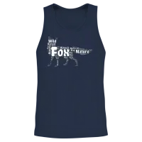 Fox — Wildlife Gift Unisex Tank Top - Navy – 2